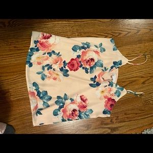 Flowy flower tank dress shirt.